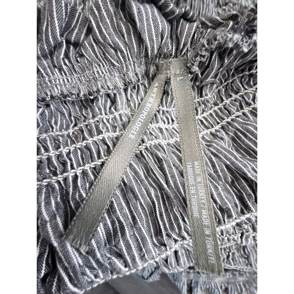 anthropologie strapless smocked mini coquette y2k revival gray women's dress L - Picture 2 of 4